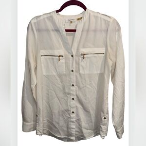 Calvin Klein Cream Satin Blouse